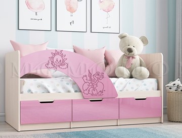 Детская кровать с ящиками Юниор-3, Розовый металлик в Сыктывкаре