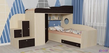 Детская кровать-шкаф Кадет-2, корпус Дуб, фасад Венге в Сыктывкаре
