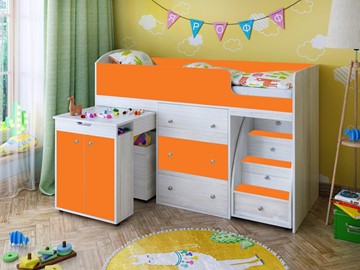 Детская кровать-шкаф Малыш 1600, корпус Винтерберг, фасад Оранжевый в Сыктывкаре