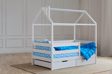 Детская кровать для девочки Домик с ящиками, цвет белый в Сыктывкаре