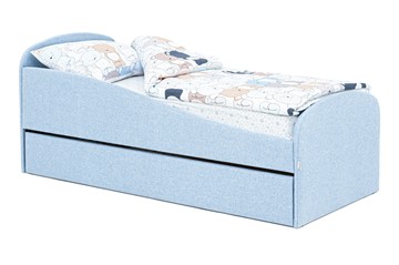 Детская кровать с ящиком Letmo небесный (рогожка) в Сыктывкаре