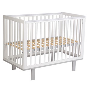 Кровать для новорожденных серия 3400 POLINI Kids Simple 340 Белый / Серый в Сыктывкаре