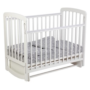 Кроватка для новорожденных с маятником POLINI Kids Simple 304 Белый в Сыктывкаре
