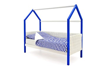 Кровать-домик детская «Svogen сине-белый» мягкая в Сыктывкаре