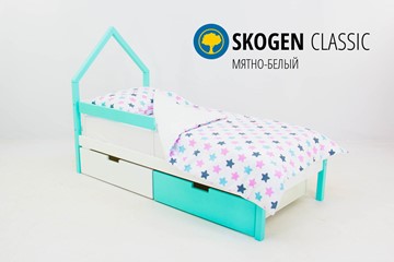 Детская кровать-домик мини Skogen белый-мятный в Сыктывкаре