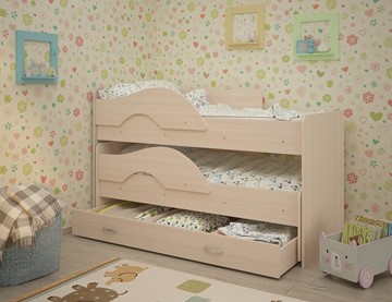 Детская кровать для девочки Радуга 1.6 с ящиком, цвет Млечный дуб в Сыктывкаре