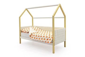 Детская кровать-домик «Svogen бежево-белый» мягкая в Сыктывкаре
