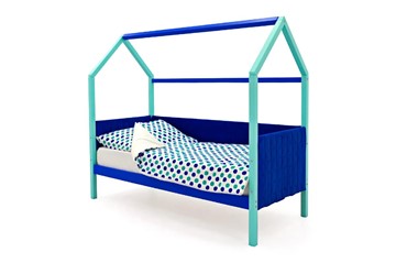 Кровать-домик в детскую Svogen, мятный-синий мягкая в Сыктывкаре