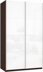 Шкаф 2-створчатый Прайм (Белое стекло/Белое стекло) 1200x570x2300, венге в Сыктывкаре