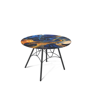 Круглый столик SHT-S100 / SHT-TT32 60 стекло/МДФ (синий сапфир/черный муар) в Сыктывкаре