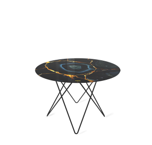 Круглый столик SHT-TU37 / SHT-TT32 60 стекло/МДФ (титановый кварц/черный муар) в Сыктывкаре