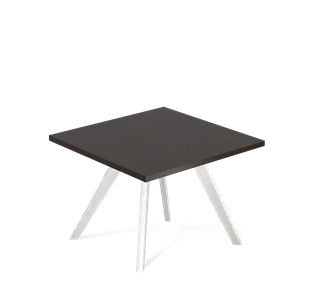 Квадратный столик SHT-S39 / SHT-TT 60/60 ЛДСП (венге луизиана/белый/патина серебро) в Сыктывкаре