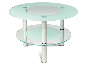 Стеклянный столик в гостиную Кристалл 3 (алюминий-прозрачное) в Сыктывкаре