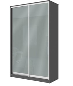 Шкаф 2-х дверный Хит-22-12-22 с цветным стеклом, средне-серый 074, Графит в Сыктывкаре