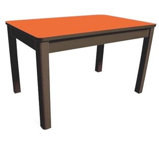 Обеденный стол Айсберг-05 СТ1, венге ЛДСП/стекло оранжевое/42 прямые массив венге в Сыктывкаре