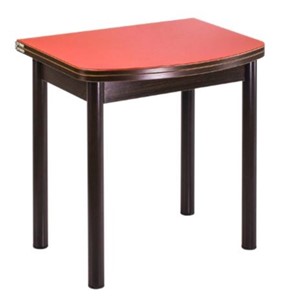Кухонный стол раскладной СПГ-01 СТ1, венге ЛДСП/стекло оранжевое/38 прямые трубки крашеные коричневый в Сыктывкаре