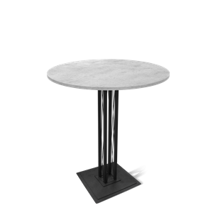 Кухонный круглый стол SHT-TU6-BS1/H110 / SHT-TT 90 ЛДСП (бетон чикаго светло-серый/черный) в Сыктывкаре