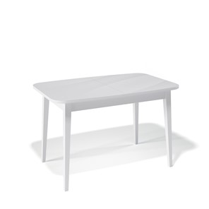 Обеденный раздвижной стол Kenner 1200M (Белый/Стекло белое глянец) в Сыктывкаре