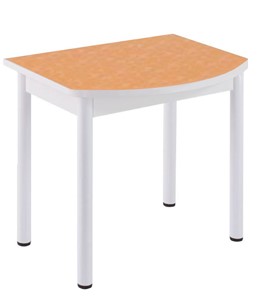 Кухонный пристенный стол НСПГ-07 ПЛ1, цветы манго/белое ЛДСП/36 прямые трубки крашеные белый в Сыктывкаре