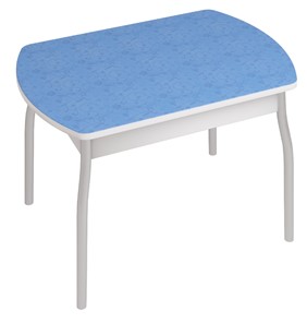 Кухонный обеденный стол Орфей-6, Синие цветы в Сыктывкаре