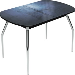 Обеденный раздвижной стол Ривьера исп.2 хром №5 (Exclusive h149/черный) в Сыктывкаре