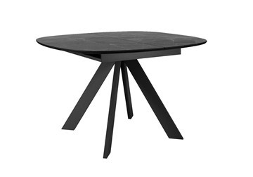 Керамический кухонный стол DikLine BK100 Керамика Черный мрамор/подстолье черное/опоры черные в Сыктывкаре
