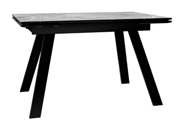 Керамический обеденный стол DikLine DKL140 Керамика Серый мрамор/опоры черные (2 уп.) в Сыктывкаре