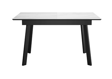 Керамический кухонный стол DikLine SKH125 Керамика Белый мрамор/подстолье черное/опоры черные (2 уп.) в Сыктывкаре