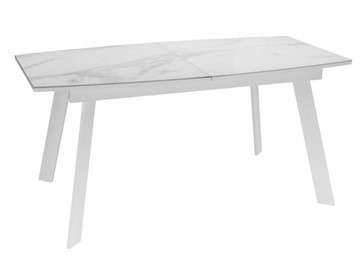 Раскладной стол Dikline XLS160 мрамор белый глянец/ножки белые в Сыктывкаре