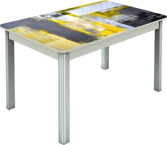 Кухонный стол раздвижной Гамбург исп.2 ноги метал. крашеные №23, Фотопечать (Текстура №51) в Сыктывкаре