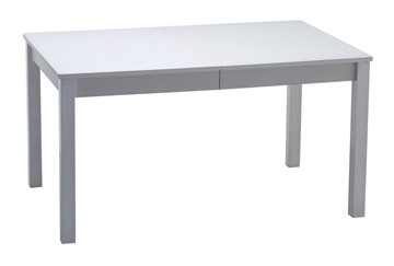 Кухонный стол раздвижной Кубика Нагано-2 стекло белое opti (хром-лак) в Сыктывкаре