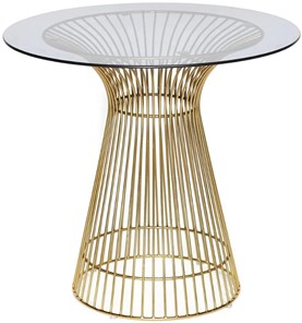 Стеклянный кухонный стол ARGO (mod. DT1471) металл/стекло, D80x74.5 черный/золотой в Сыктывкаре