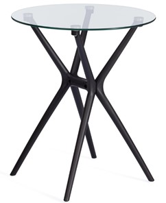 Стол из стекла PARNAVAZ (mod. 29) пластик/стекло, 60х60х70,5 прозрачный/черный арт.19698 в Сыктывкаре