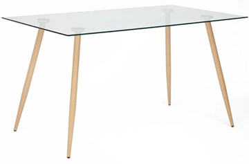 Стол со стеклянной столешницей SOPHIA (mod. 5003) металл/стекло (8мм), 140x80x75, бук/прозрачный арт.12098 в Сыктывкаре