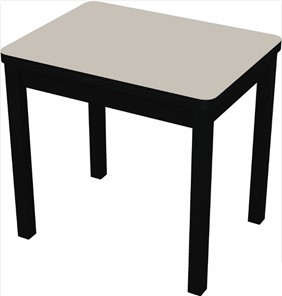 Кухонный раздвижной стол Бари дерево №8 (стекло белое/черный) в Сыктывкаре