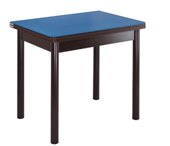 Кухонный пристенный стол СПА-01 СТ2, венге ЛДСП/стекло синие/38 прямые трубки крашеные коричневый в Сыктывкаре