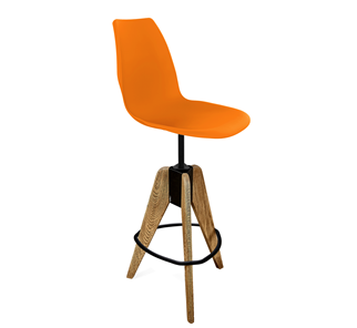 Барный стул SHT-ST29/S92 (оранжевый ral2003/брашированный коричневый/черный муар) в Сыктывкаре