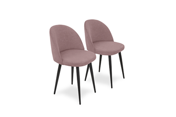 Комплект из 2-х  мягких стульев для кухни Brendoss Лайт розовый черные ножки в Сыктывкаре