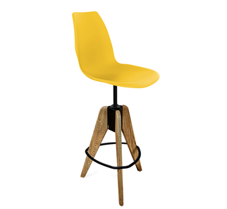 Барный стул SHT-ST29/S92 (желтый ral 1021/брашированный коричневый/черный муар) в Сыктывкаре