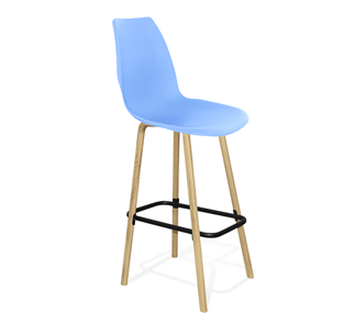 Барный стул SHT-ST29/S94 (голубой pan 278/прозрачный лак/черный муар) в Сыктывкаре