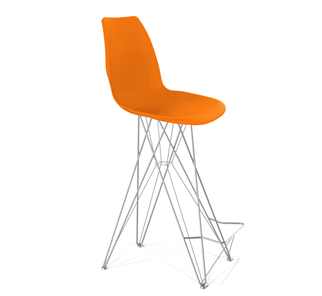 Барный стул SHT-ST29/S66 (оранжевый ral2003/хром лак) в Сыктывкаре