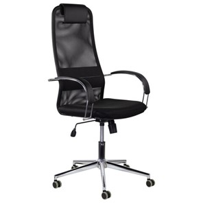 Офисное кресло Brabix Premium Pilot EX-610 CH (хром, ткань-сетка, черное) 532417 в Сыктывкаре