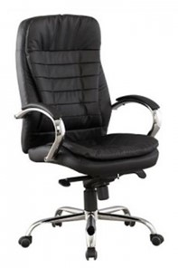 Кресло компьютерное ДамОфис J 9031-1 экокожа /хром, черный в Сыктывкаре