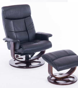 Компьютерное кресло ДамОфис J6011 для релаксации нат. кожа / дерево, черный в Сыктывкаре