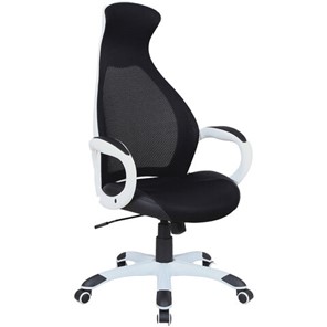 Кресло офисное Brabix Premium Genesis EX-517 (пластик белый, ткань/экокожа/сетка черная) 531573 в Сыктывкаре