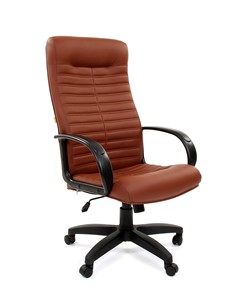Кресло CHAIRMAN 480 LT, экокожа, цвет коричневый в Сыктывкаре