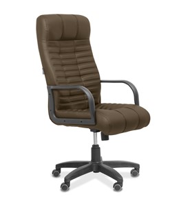 Офисное кресло для руководителя Атлант, экокожа премиум / коричневая CN1116 в Сыктывкаре