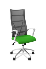 Офисное кресло Топ X белый каркас, сетка/ткань TW / серая/салатовая в Сыктывкаре