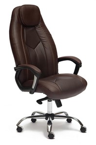 Кресло офисное BOSS Lux, кож/зам, коричневый/коричневый перфорированный, арт.9816 в Сыктывкаре