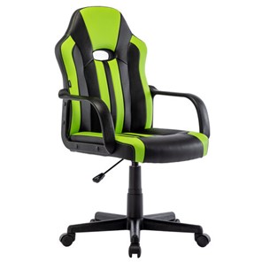 Кресло офисное BRABIX "Stripe GM-202", экокожа, черное/зеленое, 532511 в Сыктывкаре